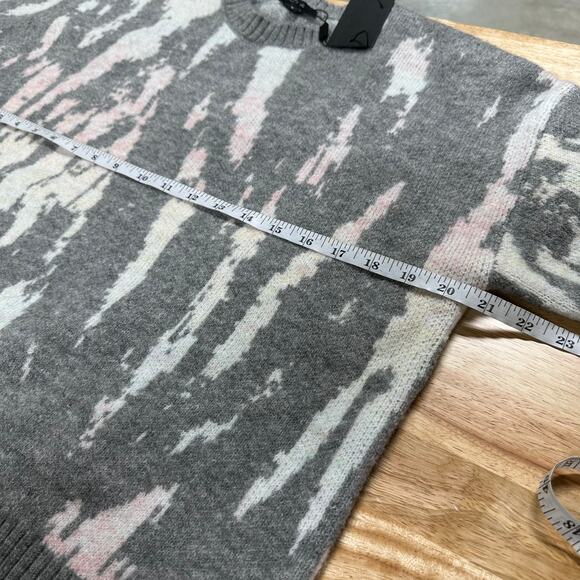 Rails NWOT Virgo Sweater Gray Tie Dye Size Small Wool Blend Crew Neck Super Soft - Picture 7 of 8